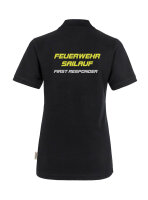 Poloshirt Damen First Responder schwarz M
